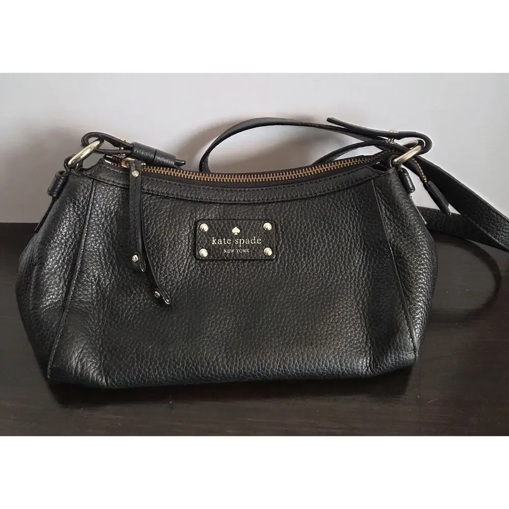 Kate Spade Berkshire Road Gabriella Pebbled Black Leather Purse Crossbody